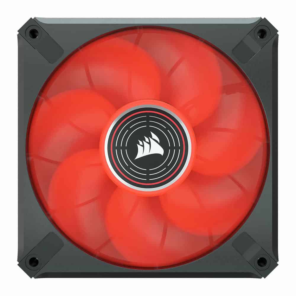 (image for) Corsair ML120 LED ELITE 120mm Red LED Fan Single Pack Black